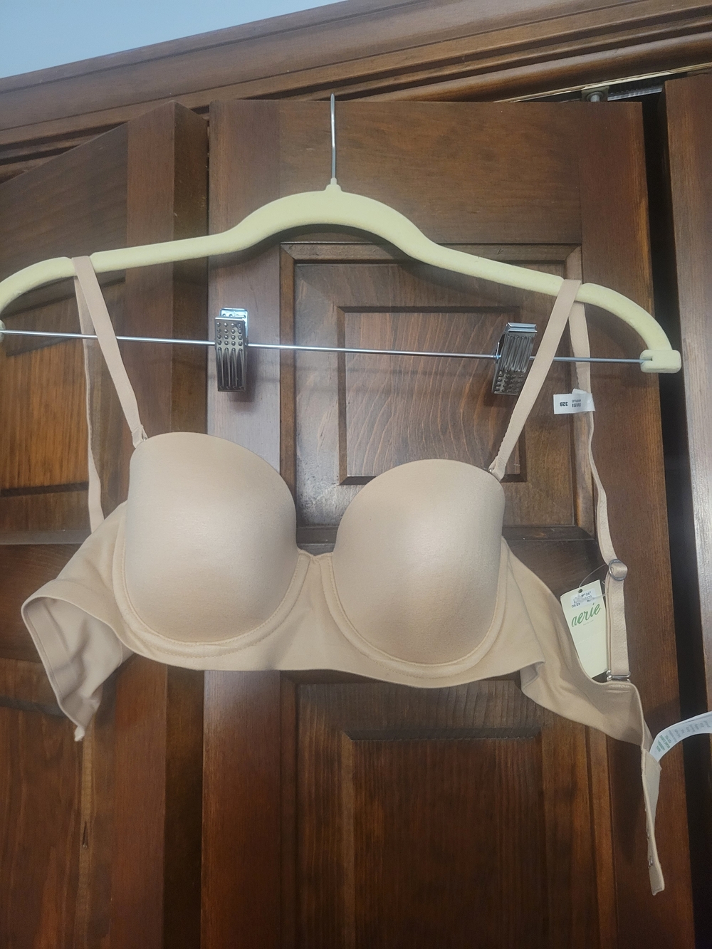 aerie Nude Seamless T-Shirt Bra with Removable Straps